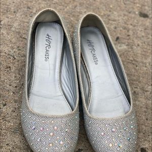 Hot cakes shoes 2 1/2 slip on silver rhinestone